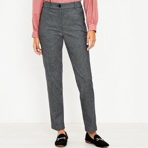 Loft Curvy Straight Pants in Houndstooth Sz 2 Black and White NWT